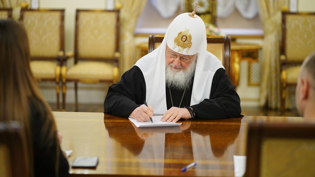 © РИА Новости / Пресс-служба Патриархии РПЦПерейти в медиабанк<br>Святейший Патриарх Московский и всея Руси Кирилл. Архивное фото