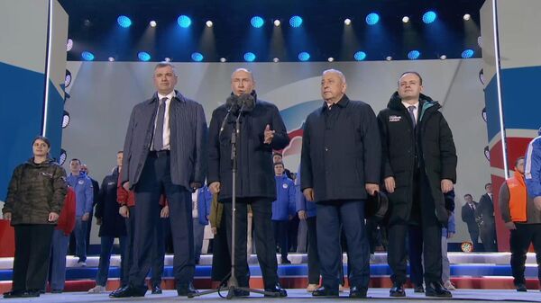 Выступление Путина на концерте в честь десятилетия воссоединения Крыма с Россией