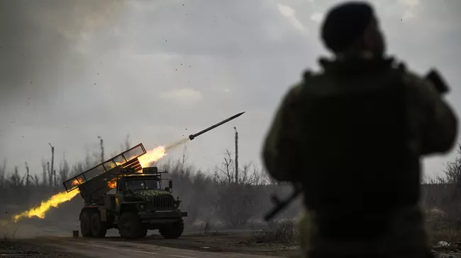 Боевая работа РСЗО Град 
