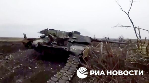 Подбитый в селе Бердычи танк Abrams