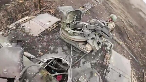 Подбитый танк Abrams в зоне спецоперации