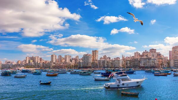Вид на побережье Александрии, Египет