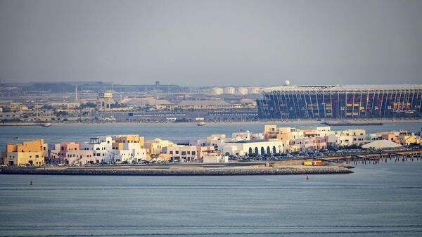 Вид на порт в Дохе, Катар