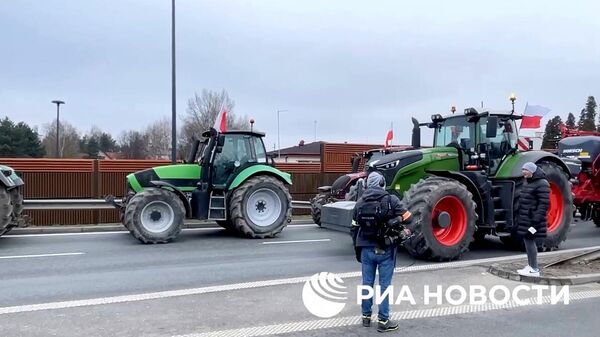 Протестующие польские фермеры