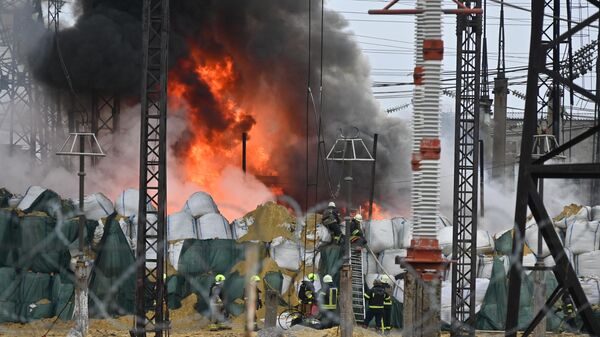 Пожар на электроподстанции в Харькове. 22 марта 2024