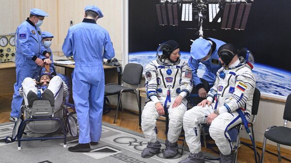 Экипаж пилотируемого корабля Союз МС-25 21-й экспедиции на МКС. 21 марта 2024