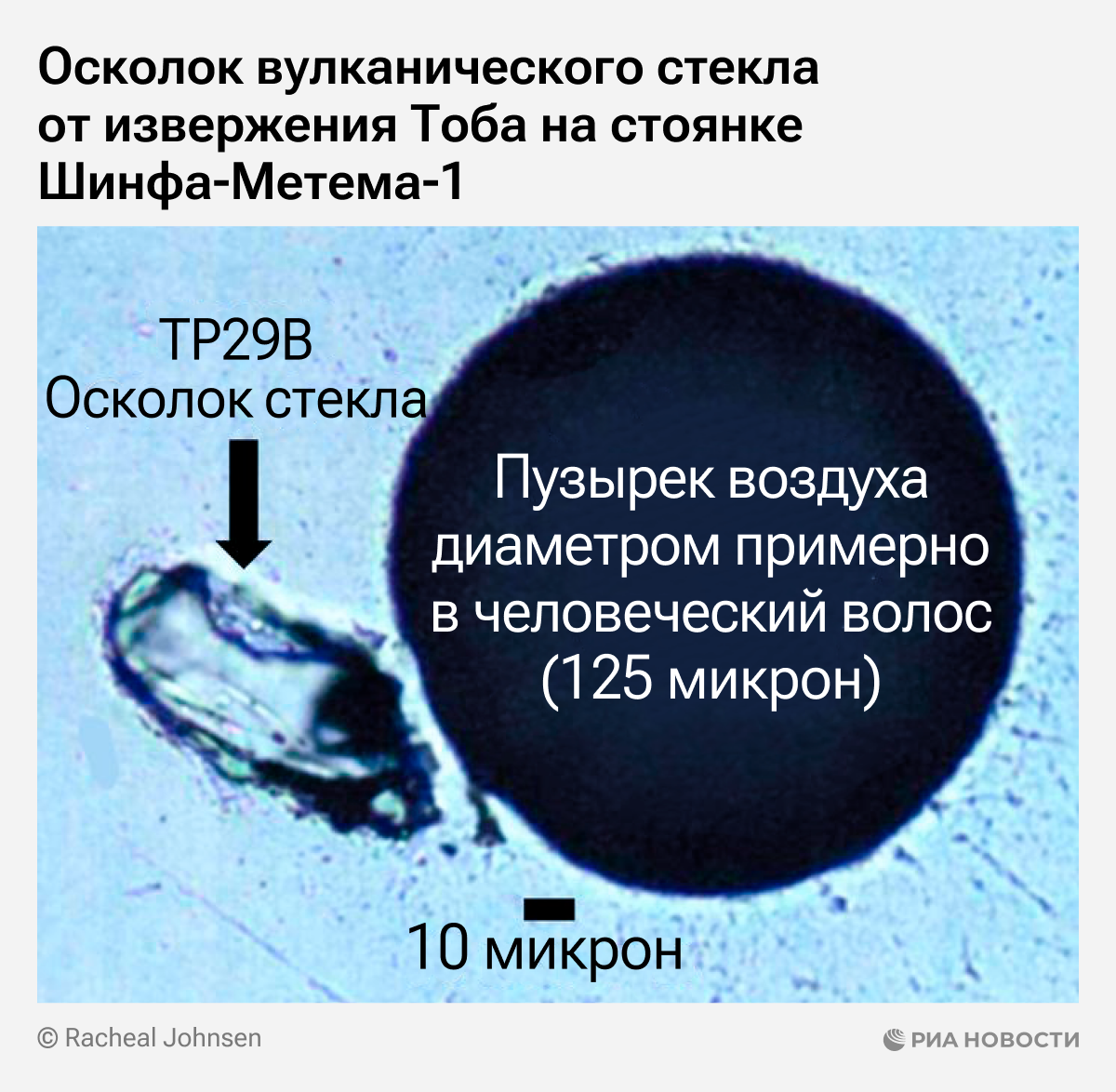 Осколок вулканического стекла от извержения Тоба на стоянке Шинфа-Метема-1 - РИА Новости, 1920, 22.03.2024