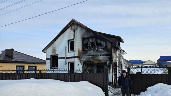 Место пожара в частном доме в Бижбулякском районе Башкирии