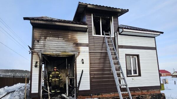 Место пожара в частном доме в Бижбулякском районе Башкирии