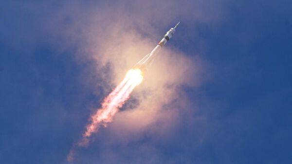 Запуск ракеты-носителя Союз-2.1а с пилотируемым кораблем Союз МС-25 с космодрома Байконур