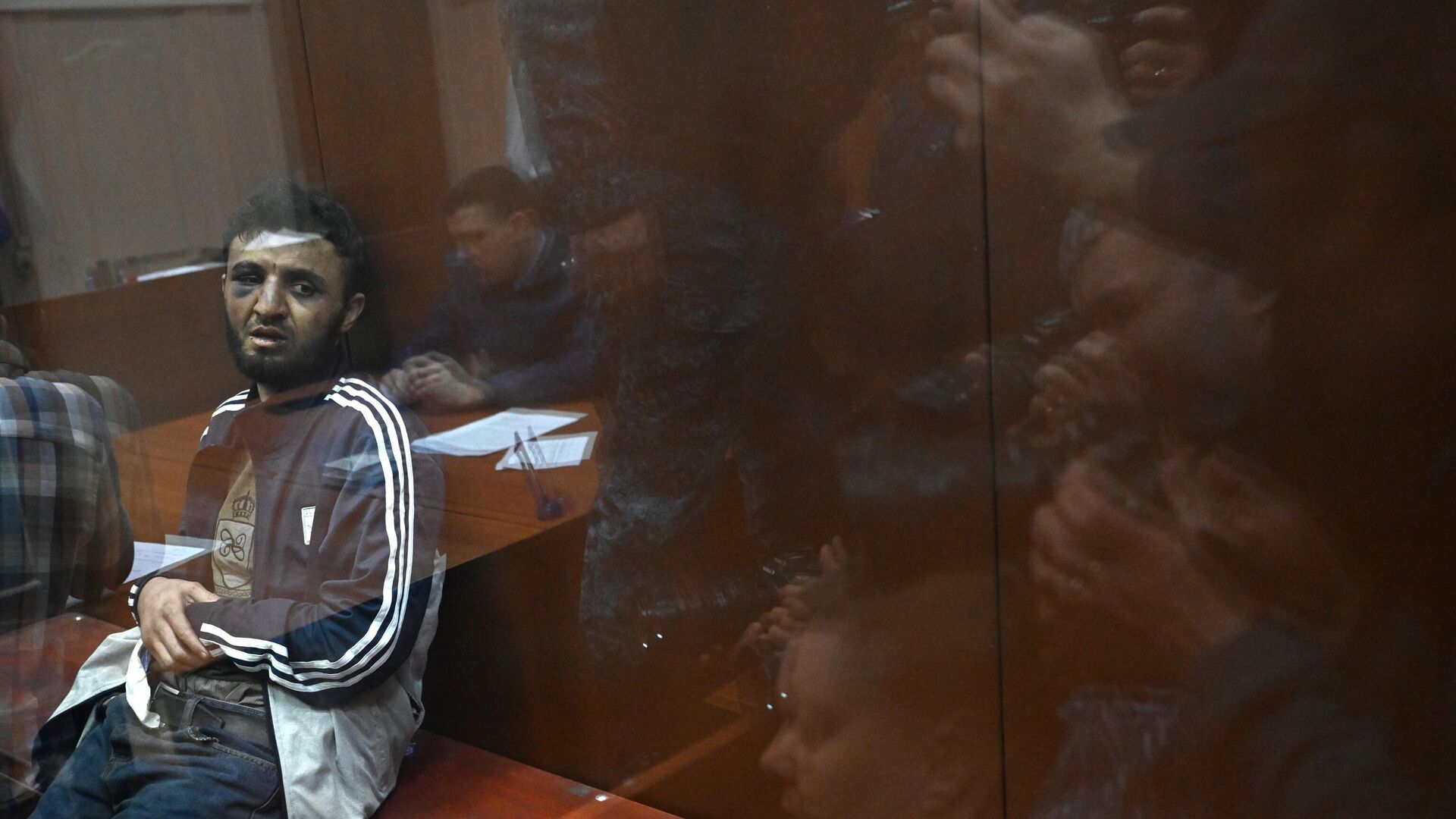 Далержон Мирзоев*, задержанный по подозрению в террористическом акте в Крокус Сити Холл, в здании Басманного суда Москвы - РИА Новости, 1920, 31.03.2024