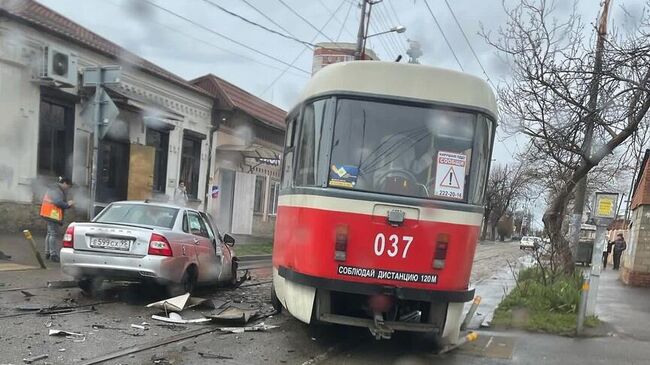 Место ДТП в Краснодаре