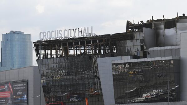 Здание концертного зала Крокус Сити Холл после теракта