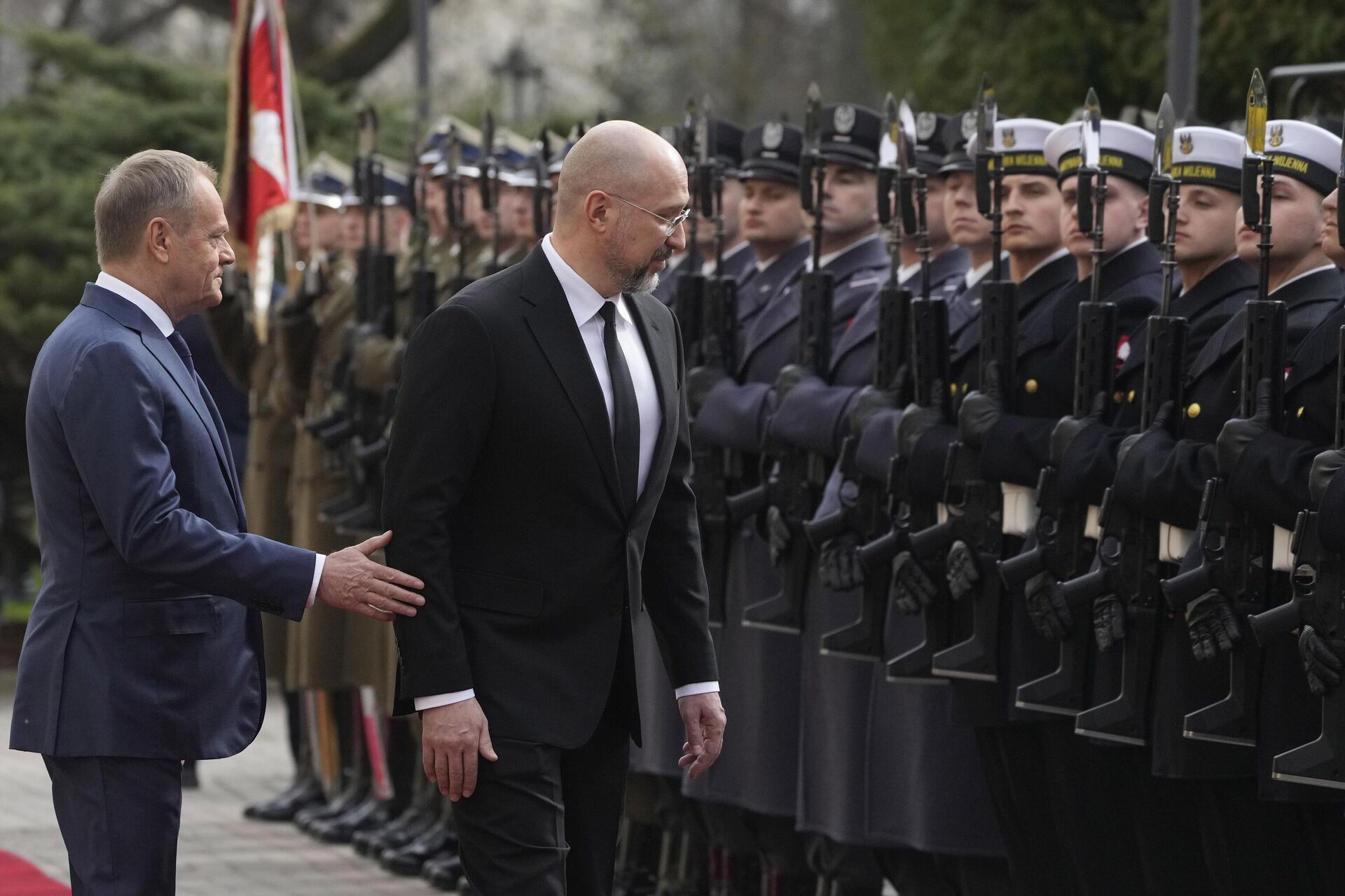 Премьер-министры Польши и Украины Дональд Туск и Денис Шмыгаль во время встречи в Варшаве - РИА Новости, 1920, 31.05.2024