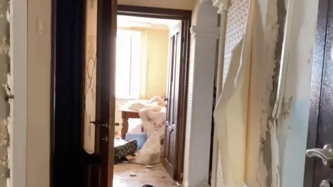 Квартира, где укрывались задержанные террористы. Кадр видео