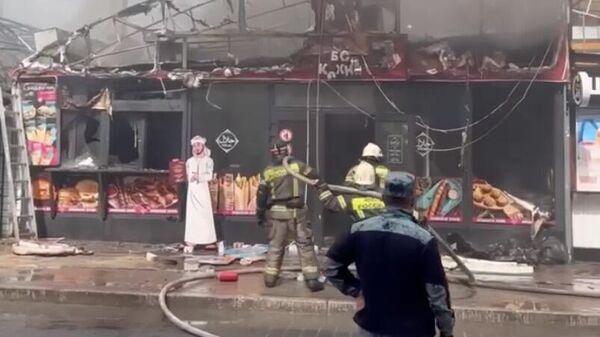 Сотрудники МЧС ликвидируют пожар в Севастополе. Кадр видео очевидца