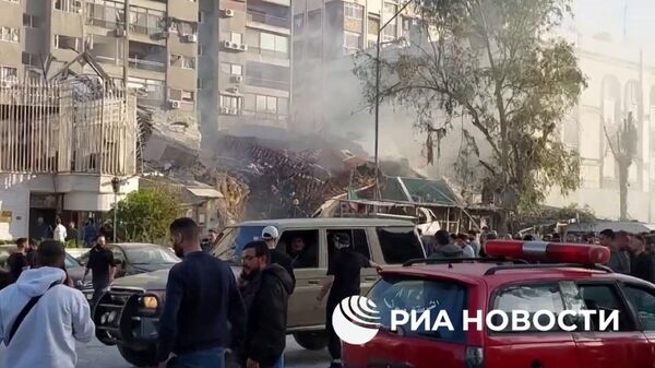 Дамаск после израильского удара по району, где расположено посольство Ирана