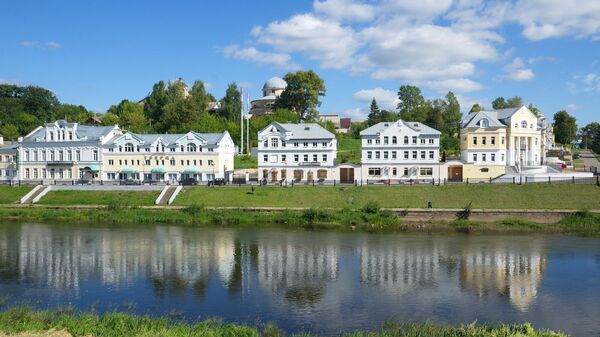 Вид на набережную города Торжок в Тверской области