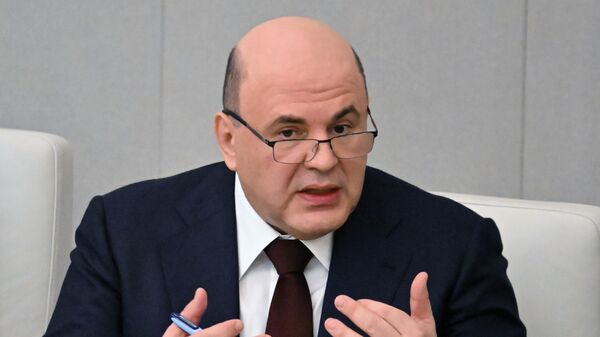 Премьер-министр Михаил Мишустин выступает с ежегодным отчетом правительства РФ в Государственной Думе