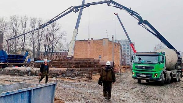 Строительство Большого Смоленского моста в Петербурге
