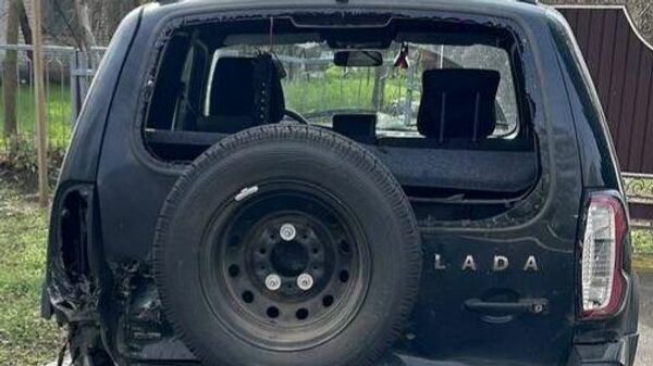 Автомобиль, поврежденный в результате обстрела ВСУ райцентра Великая Лепетиха в Херсонской области