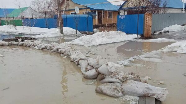 Последствия паводка в одном из сел Казахстана