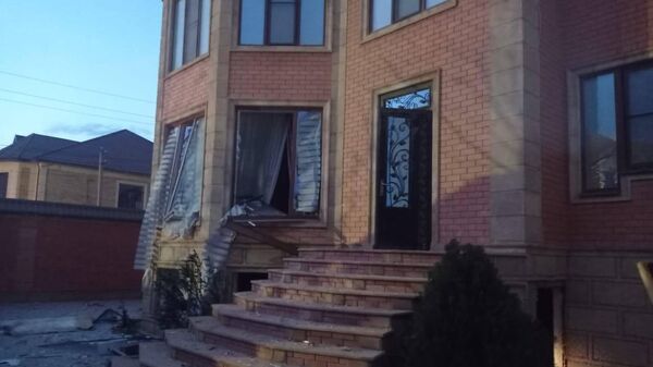 Место взрыва газа в частном доме в Избербаше, Дагестан