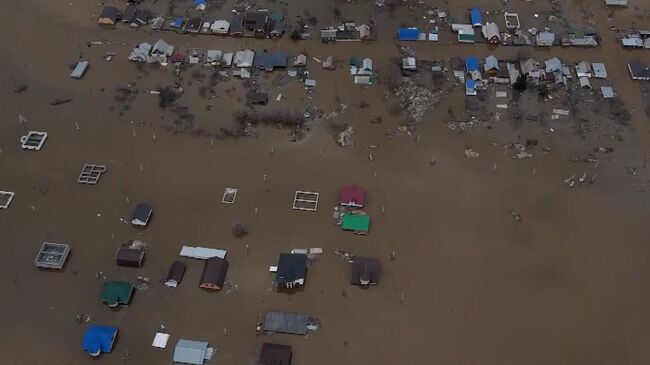 Вид на затопленный Орск Оренбургской области