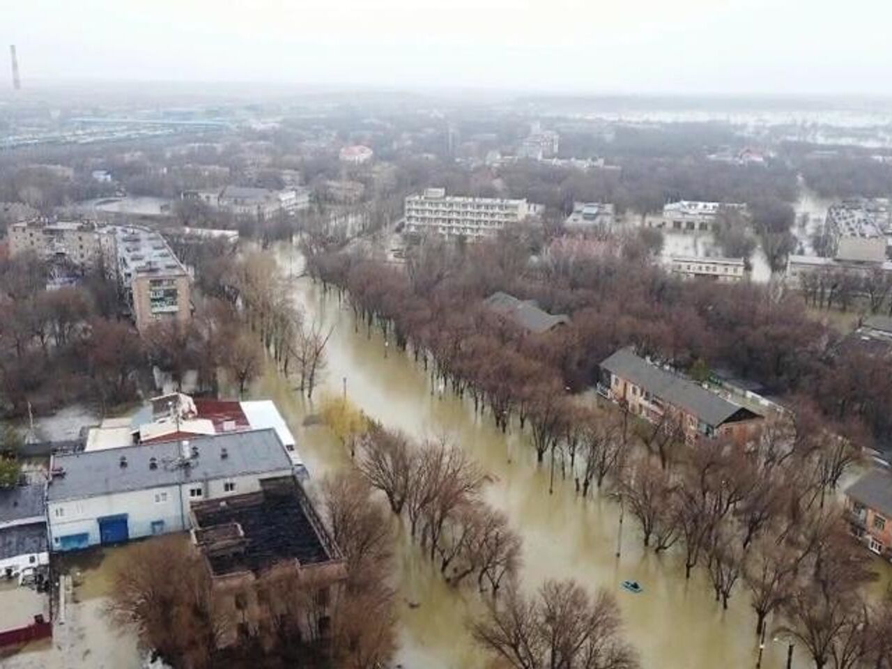 Последствия прорыва дамбы в Орске. Кадры с воздуха