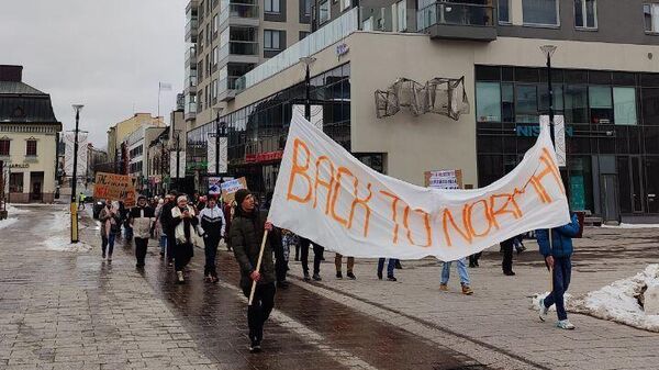 Демонстрация за открытие границы с Россией в Финляндии