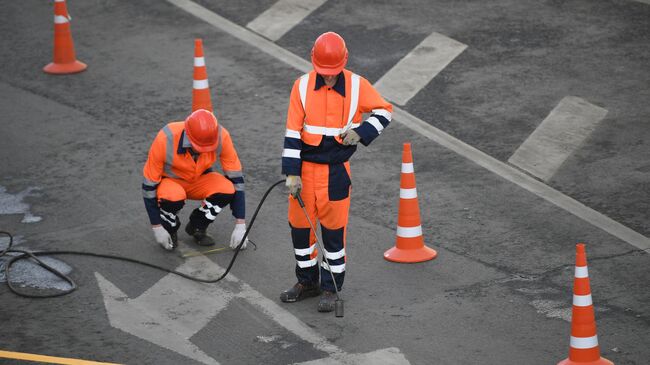 Нанесение и обновление разметки на улицах Москвы