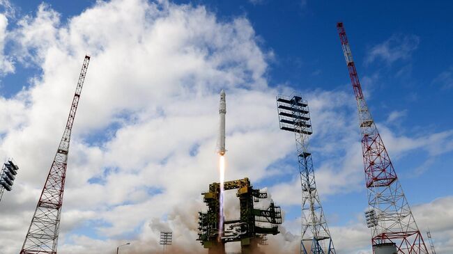 Ракета космического назначения легкого класса Ангара-1.2ПП во время старта на космодроме Плесецк