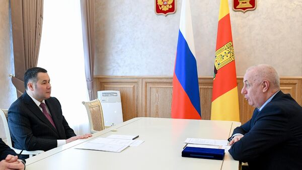 Встреча губернатора Тверской области Игоря Рудени и главы администрации Бердянска Александра Сауленко