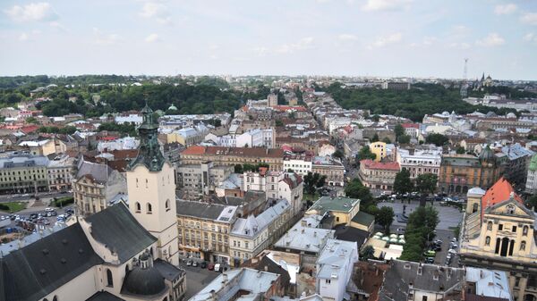 Вид на старую часть Львова и Латинский Кафедральный собор