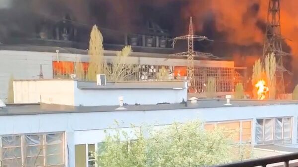 Пожар на Трипольской ТЭС под Киевом