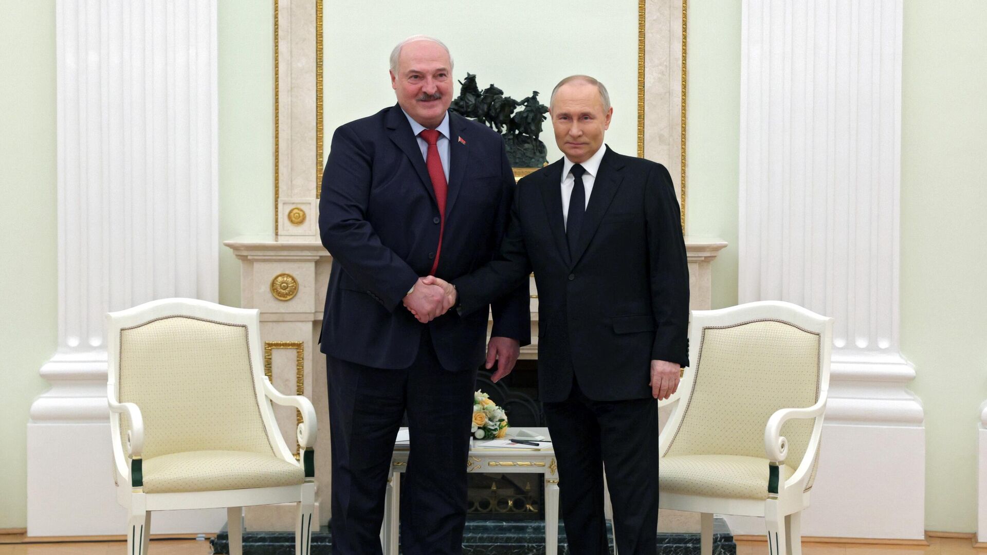 Президент РФ Владимир Путин и президент Белоруссии Александр Лукашенко во время встречи - РИА Новости, 1920, 05.06.2024
