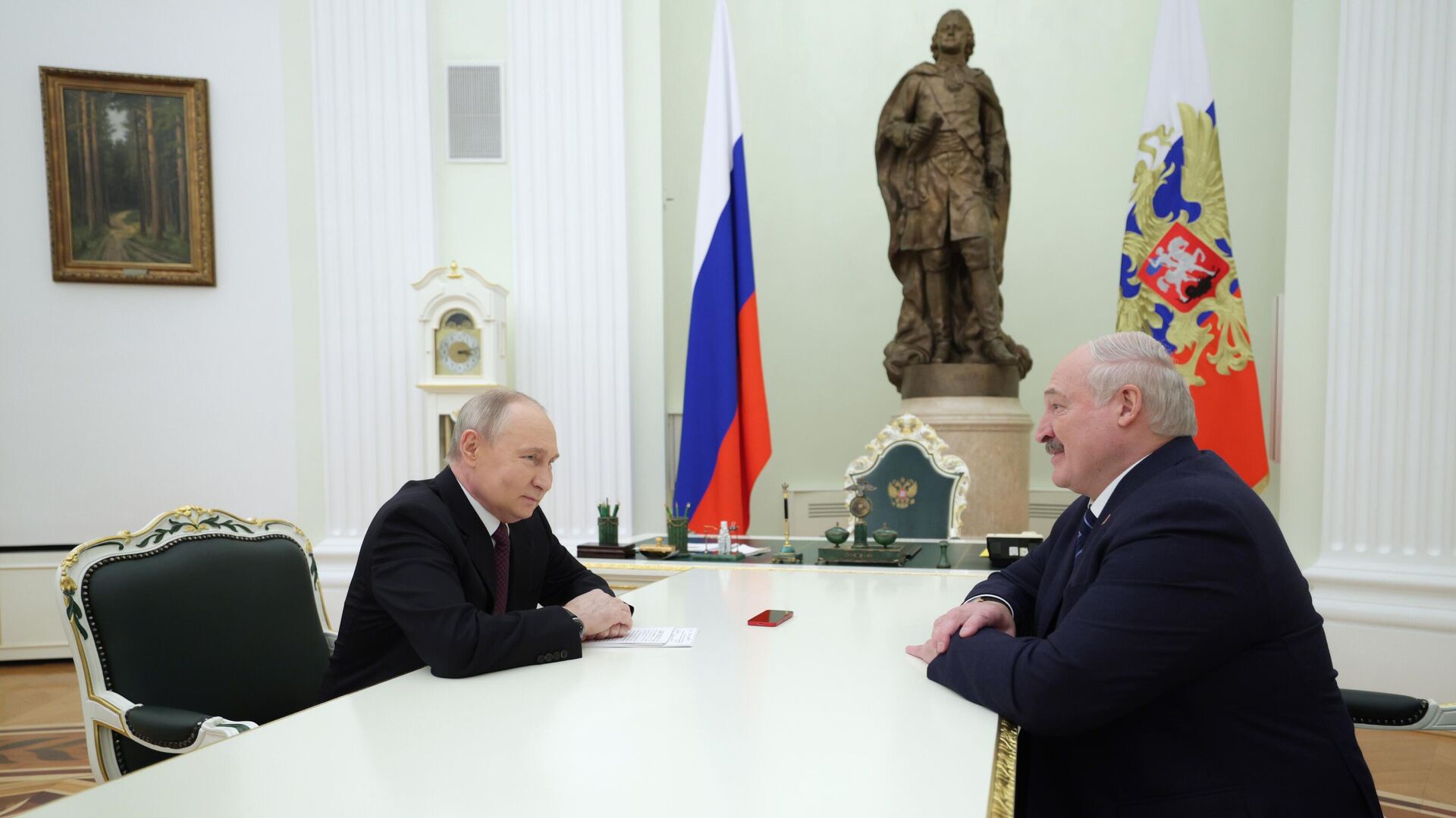 Президент РФ Владимир Путин и президент Белоруссии Александр Лукашенко0