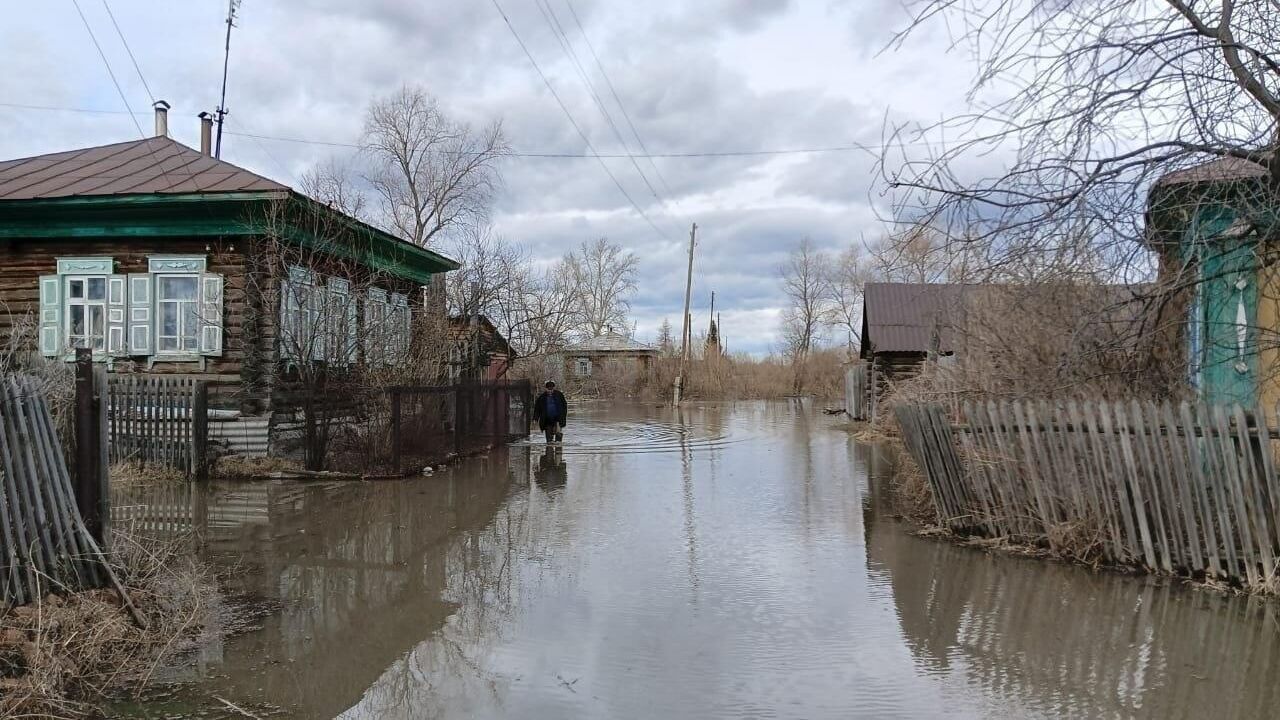 Вода подошла к селу Плотниково Притобольного округа Курганской области - РИА Новости, 1920, 13.04.2024