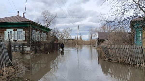 Вода подошла к селу Плотниково Притобольного округа Курганской области