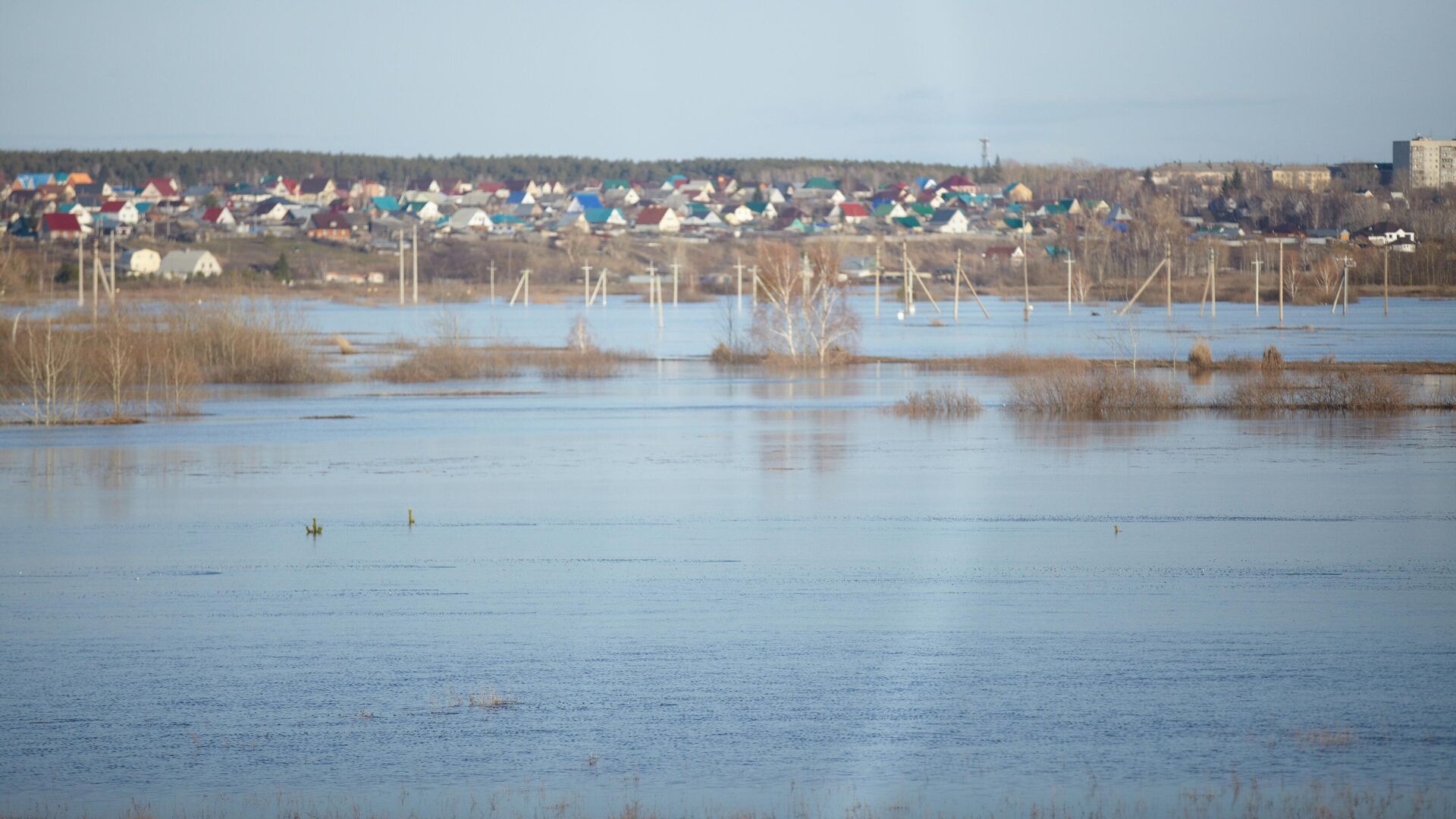 Разлив реки Тобол в микрорайоне КГСХА города Курган - РИА Новости, 1920, 17.04.2024