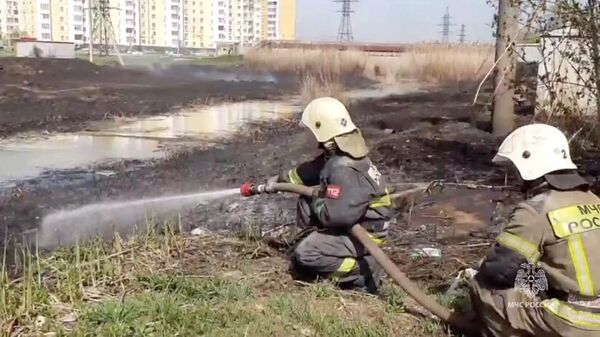 Ликвидация пожара в Астрахани. 18 апреля 2024