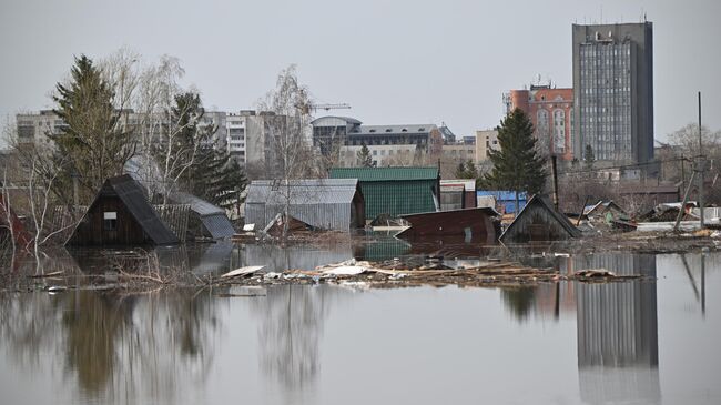 Затопленные жилые дома в Кургане