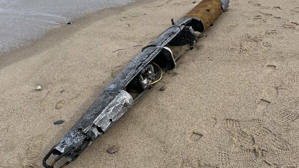 Найденный на пляже в Массачусетсе обломок ракеты-мишени