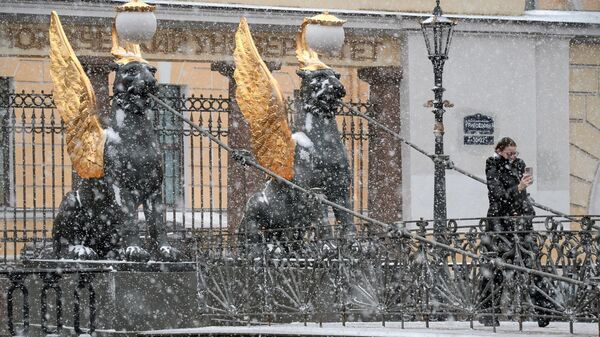 Сильный снег в Петербурге