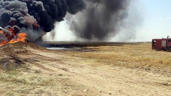Пожар на нефтепроводе в сирийской провинции Хомс
