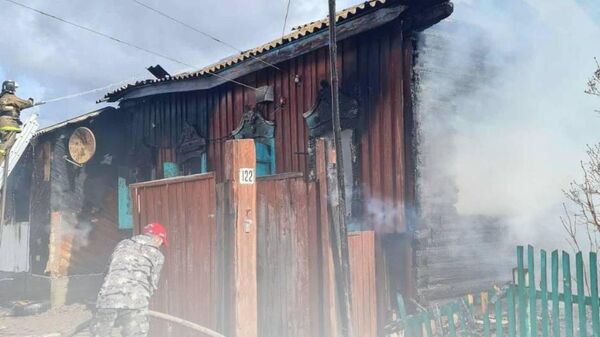 Место пожара в селе Тресково Кабанского района Бурятии. 23 апреля 2024