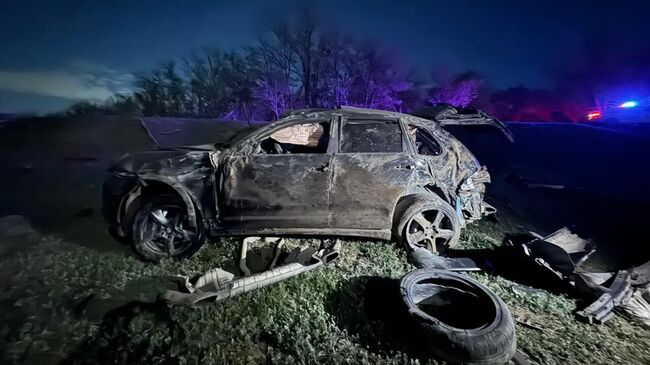 На месте ДТП в Дагестане, в результате которого погиб один подросток, второй получил тяжкие травмы  