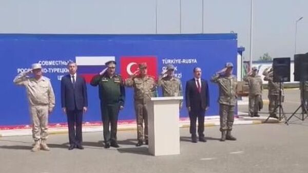 Церемония закрытия Совместного турецко-российского мониторингового центра в Агдаме