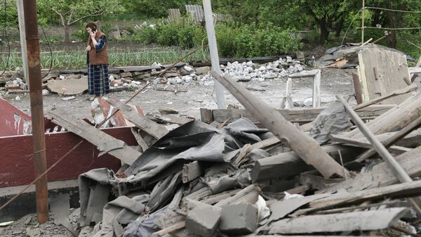 Дом в Кировском районе Донецка, разрушенный в результате обстрела со стороны ВСУ