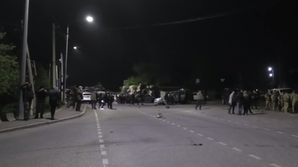 Место нападения на сотрудников ДПС в Карачаево-Черкесии
